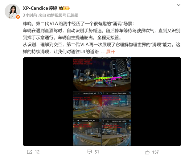 小鹏实测VLA辅助驾驶可过酒驾路卡：自动识别交警手势 停车等吹气-第1张图片-佛山资讯网