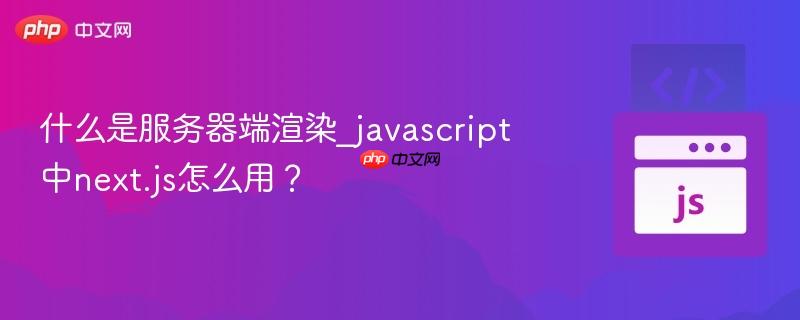 什么是服务器端渲染_javascript中next.js怎么用？-第1张图片-佛山资讯网