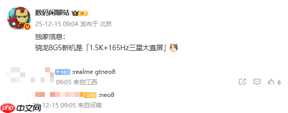 疑似真我新机部分配置曝光 骁龙8 Gen5配165Hz屏-第2张图片-佛山资讯网 疑似真我新机部分配置曝光 骁龙8 Gen5配165Hz屏-第2张图片-佛山资讯网