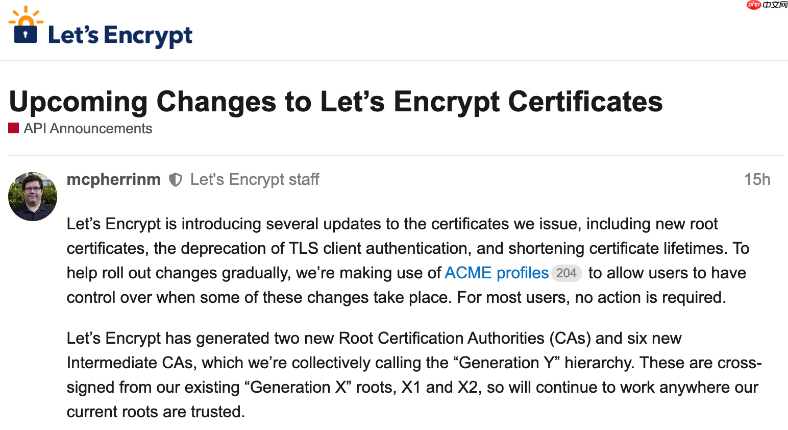Let’s Encrypt 将启用新一代证书信任层级 Generation Y-第1张图片-佛山资讯网 Let’s Encrypt 将启用新一代证书信任层级 Generation Y-第1张图片-佛山资讯网