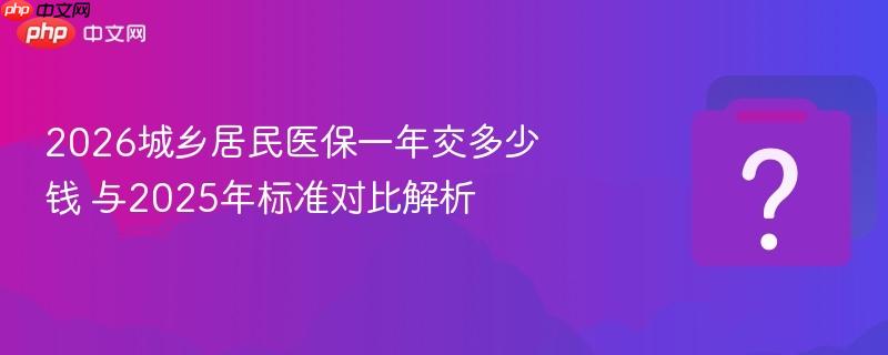 2026城乡居民医保一年交多少钱 与2025年标准对比解析-第1张图片-佛山资讯网 2026城乡居民医保一年交多少钱 与2025年标准对比解析-第1张图片-佛山资讯网
