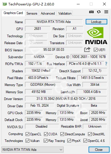 Titan Ada巨卡原型现身：48GB显存、四插槽、900W供电-第21张图片-佛山资讯网