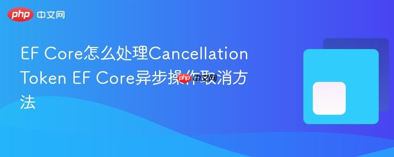 EF Core怎么处理CancellationToken EF Core异步操作取消方法-第1张图片-佛山资讯网