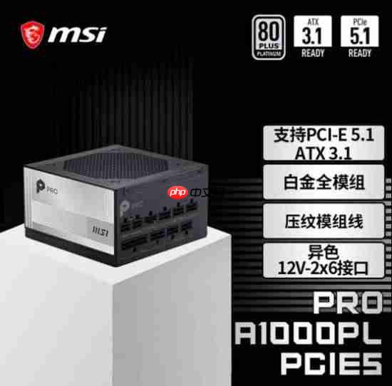微星PRO A1000PL PCIE5电源上市:ATX3.1+PCIe5.1双认证,首发699元-第1张图片-佛山资讯网 微星PRO A1000PL PCIE5电源上市:ATX3.1+PCIe5.1双认证,首发699元-第1张图片-佛山资讯网
