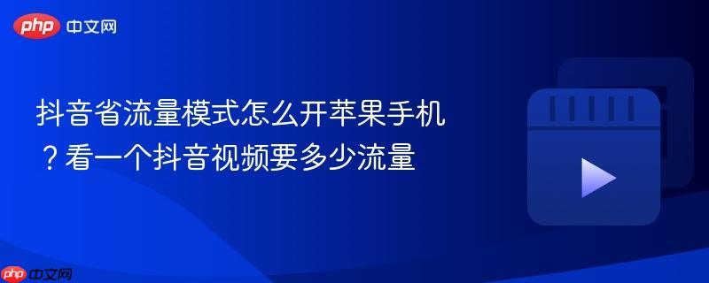 抖音省流量模式怎么开苹果手机？看一个抖音视频要多少流量-第1张图片-佛山资讯网
