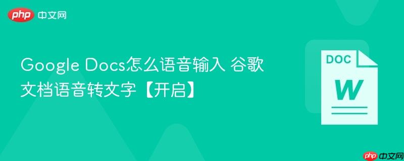 Google Docs怎么语音输入 谷歌文档语音转文字【开启】-第1张图片-佛山资讯网