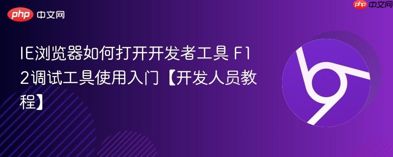IE浏览器如何打开开发者工具 F12调试工具使用入门【开发人员教程】-第1张图片-佛山资讯网
