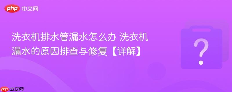 洗衣机排水管漏水怎么办 洗衣机漏水的原因排查与修复【详解】-第1张图片-佛山资讯网 洗衣机排水管漏水怎么办 洗衣机漏水的原因排查与修复【详解】-第1张图片-佛山资讯网