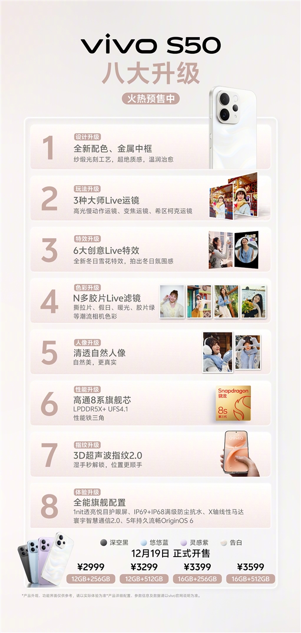 2999元起 vivo S50正式开售:性能、设计等八大升级-第3张图片-佛山资讯网 2999元起 vivo S50正式开售:性能、设计等八大升级-第3张图片-佛山资讯网