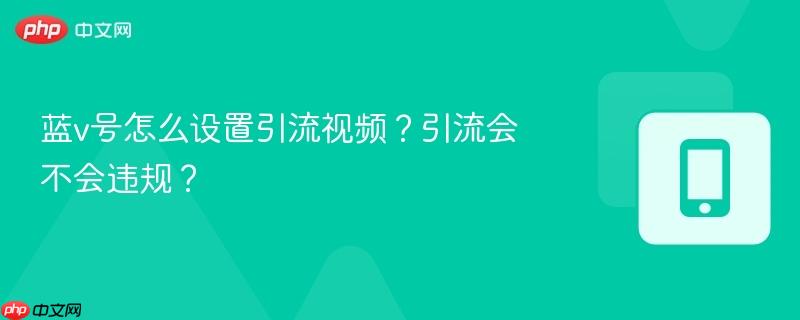 蓝v号怎么设置引流视频？引流会不会违规？-第1张图片-佛山资讯网