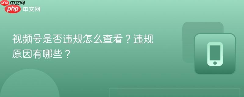 视频号是否违规怎么查看？违规原因有哪些？-第1张图片-佛山资讯网