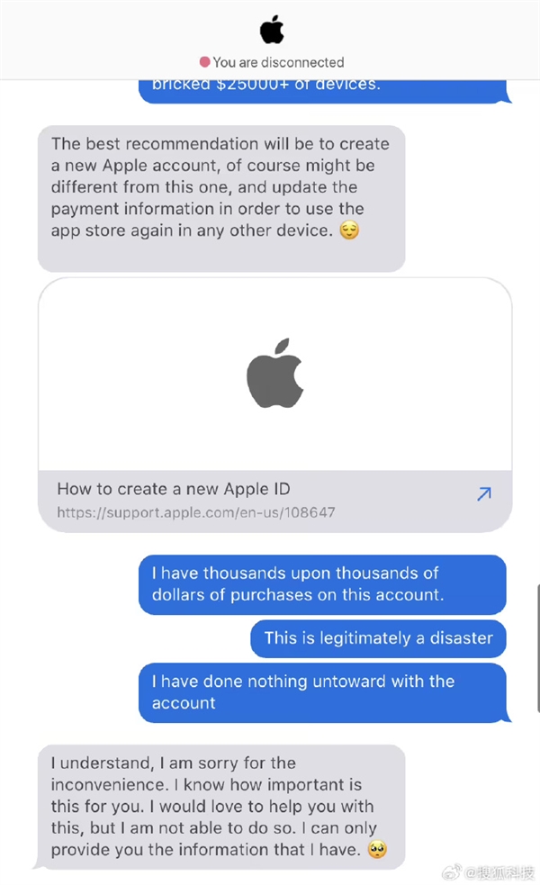 30年果粉兑换礼品卡后被封号:用了25年的Apple ID被永久停用-第2张图片-佛山资讯网 30年果粉兑换礼品卡后被封号:用了25年的Apple ID被永久停用-第2张图片-佛山资讯网