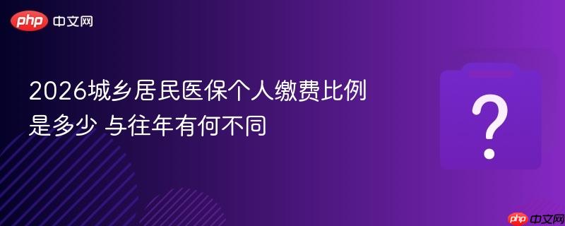 2026城乡居民医保个人缴费比例是多少 与往年有何不同-第1张图片-佛山资讯网