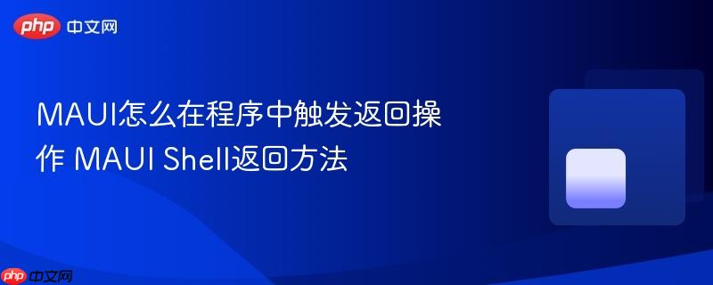 MAUI怎么在程序中触发返回操作 MAUI Shell返回方法-第1张图片-佛山资讯网 MAUI怎么在程序中触发返回操作 MAUI Shell返回方法-第1张图片-佛山资讯网