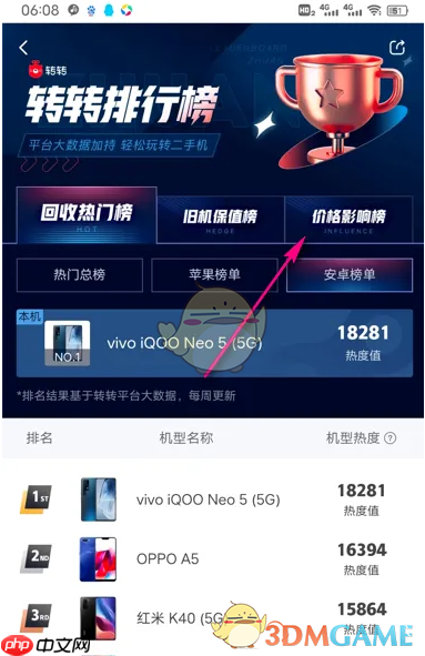 《转转》查看价格影响榜方法-第2张图片-佛山资讯网