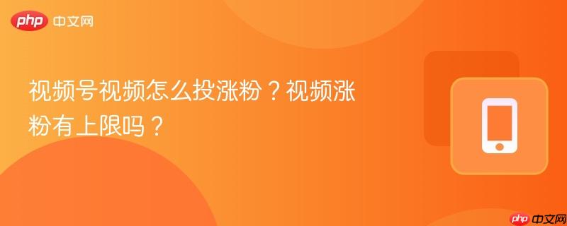 视频号视频怎么投涨粉?视频涨粉有上限吗?-第1张图片-佛山资讯网 视频号视频怎么投涨粉?视频涨粉有上限吗?-第1张图片-佛山资讯网