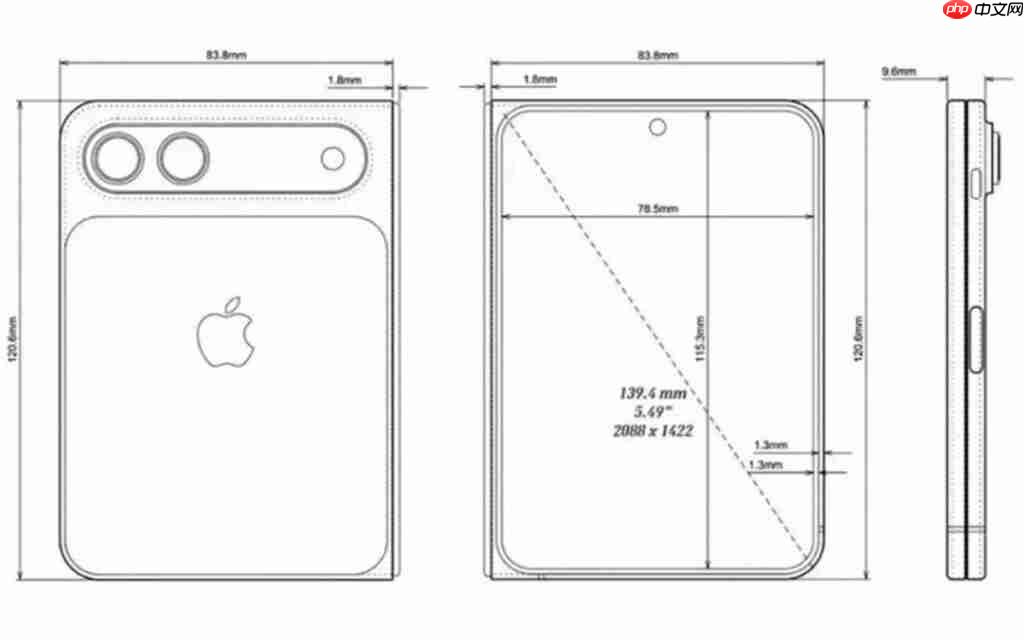 iPhone Fold CAD 渲染图网络曝光！罕有宽比例主屏、开屏手感似细码 iPad Mini、一理由开卖供货有限？-第1张图片-佛山资讯网
