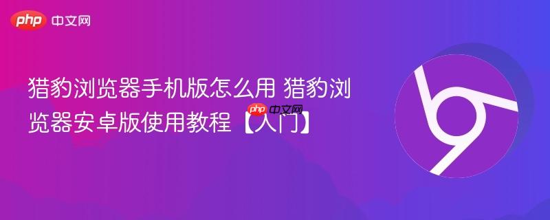 猎豹浏览器手机版怎么用 猎豹浏览器安卓版使用教程【入门】-第1张图片-佛山资讯网