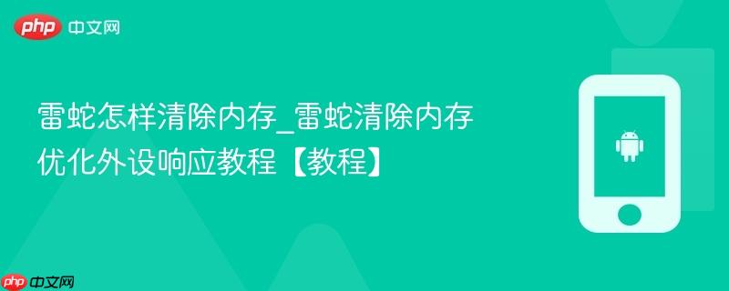 雷蛇怎样清除内存_雷蛇清除内存优化外设响应教程【教程】-第1张图片-佛山资讯网
