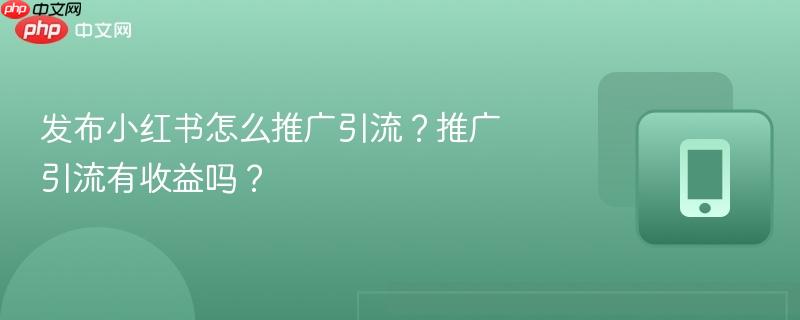 发布小红书怎么推广引流？推广引流有收益吗？-第1张图片-佛山资讯网