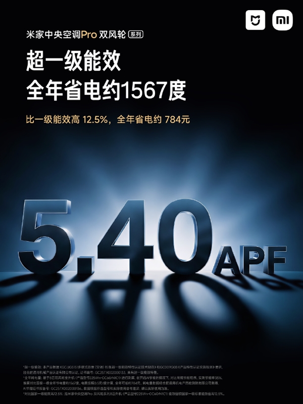 中大户型专属！米家中央空调Pro双风轮最大覆盖190㎡ 一年电费省约784元-第2张图片-佛山资讯网