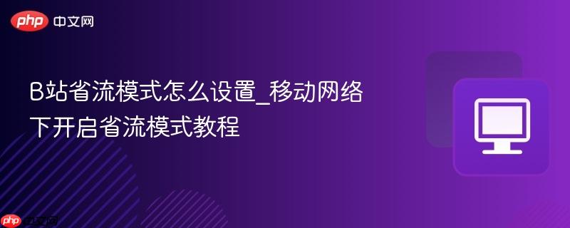B站省流模式怎么设置_移动网络下开启省流模式教程-第1张图片-佛山资讯网