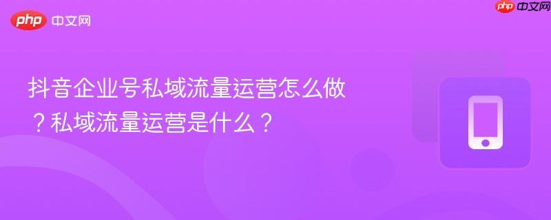 抖音企业号私域流量运营怎么做？私域流量运营是什么？-第1张图片-佛山资讯网