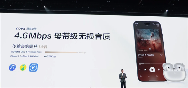 较iPhone17 Pro Max提升14倍！华为nova 15 Ultra首次支持4.6Mbps母带级无损音质 -第1张图片-佛山资讯网