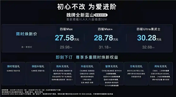 用嘴就能开车！魏牌全新蓝山智能进阶版上市：27.58万起-第1张图片-佛山资讯网