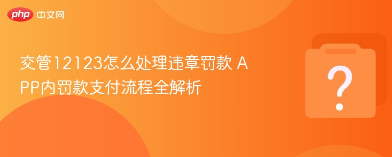交管12123怎么处理违章罚款 APP内罚款支付流程全解析-第1张图片-佛山资讯网 交管12123怎么处理违章罚款 APP内罚款支付流程全解析-第1张图片-佛山资讯网