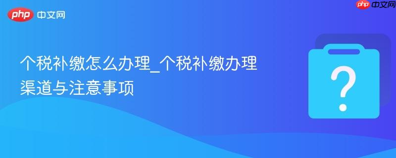 个税补缴怎么办理_个税补缴办理渠道与注意事项-第1张图片-佛山资讯网