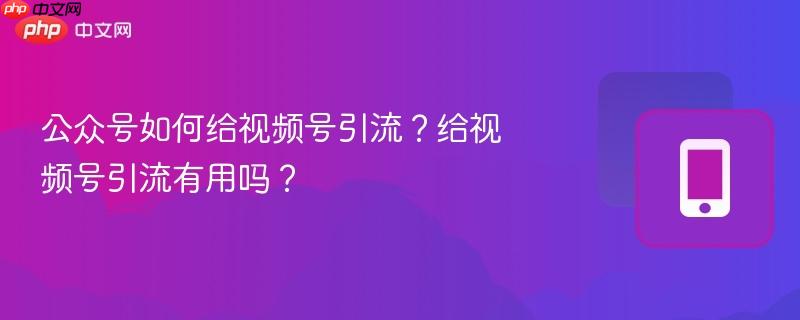 公众号如何给视频号引流？给视频号引流有用吗？-第1张图片-佛山资讯网