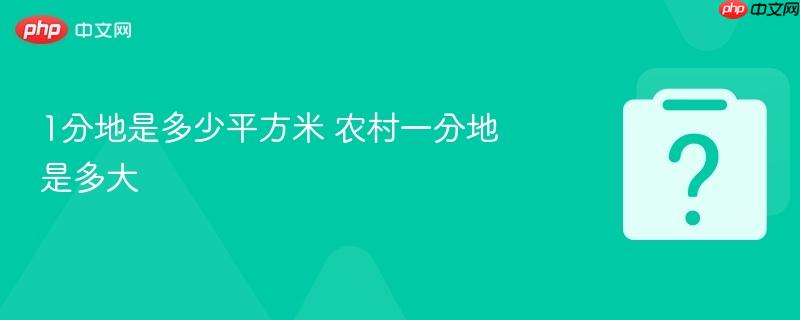 1分地是多少平方米 农村一分地是多大-第1张图片-佛山资讯网 1分地是多少平方米 农村一分地是多大-第1张图片-佛山资讯网