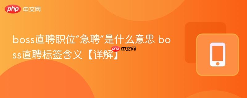 boss直聘职位“急聘”是什么意思 boss直聘标签含义【详解】-第1张图片-佛山资讯网 boss直聘职位“急聘”是什么意思 boss直聘标签含义【详解】-第1张图片-佛山资讯网