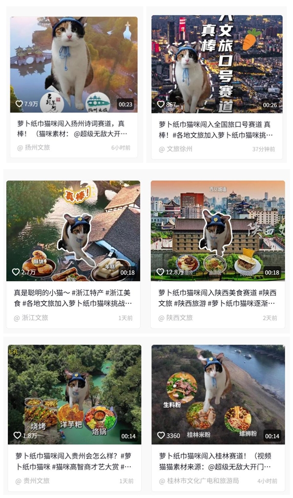 “萝卜纸巾猫”爆火 多地文旅加入-第2张图片-佛山资讯网