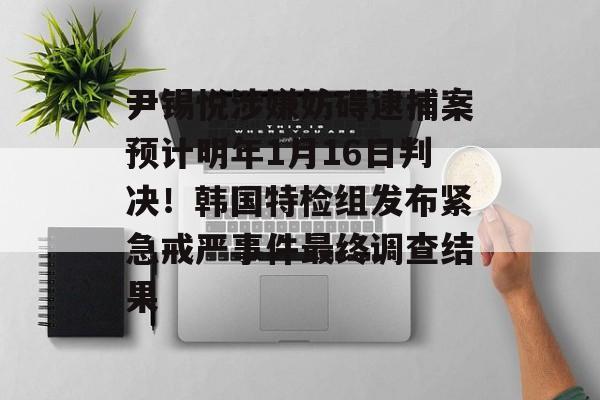 尹锡悦涉嫌妨碍逮捕案预计明年1月16日判决!韩国特检组发布紧急戒严事件最终调查结果-第1张图片-佛山资讯网 尹锡悦涉嫌妨碍逮捕案预计明年1月16日判决!韩国特检组发布紧急戒严事件最终调查结果-第1张图片-佛山资讯网