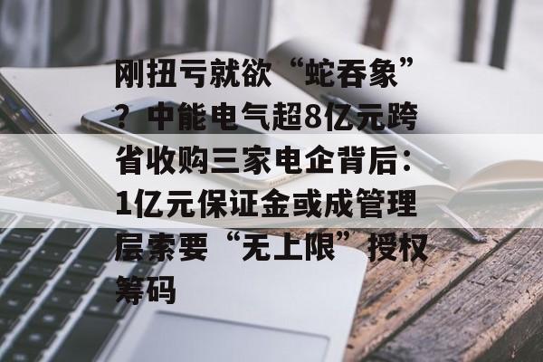 刚扭亏就欲“蛇吞象”?中能电气超8亿元跨省收购三家电企背后:1亿元保证金或成管理层索要“无上限”授权筹码-第1张图片-佛山资讯网 刚扭亏就欲“蛇吞象”?中能电气超8亿元跨省收购三家电企背后:1亿元保证金或成管理层索要“无上限”授权筹码-第1张图片-佛山资讯网