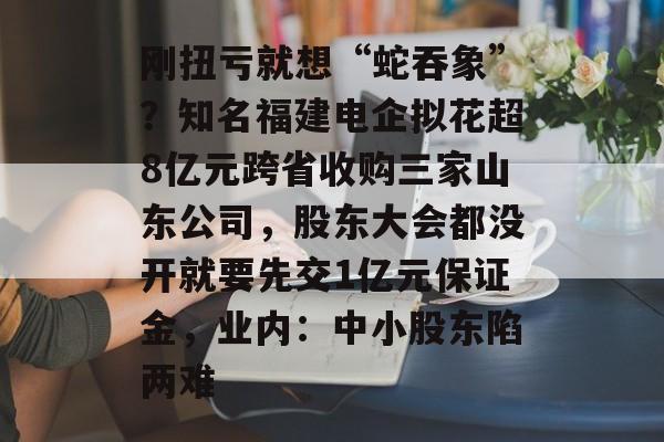 刚扭亏就想“蛇吞象”?知名福建电企拟花超8亿元跨省收购三家山东公司,股东大会都没开就要先交1亿元保证金,业内:中小股东陷两难-第1张图片-佛山资讯网 刚扭亏就想“蛇吞象”?知名福建电企拟花超8亿元跨省收购三家山东公司,股东大会都没开就要先交1亿元保证金,业内:中小股东陷两难-第1张图片-佛山资讯网